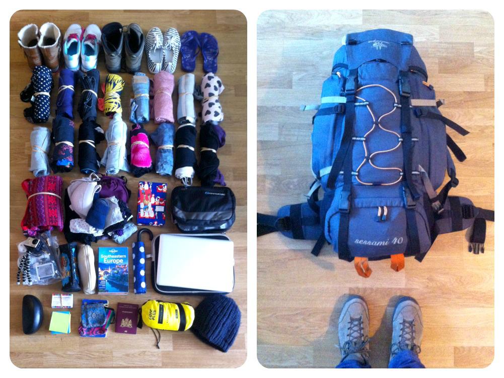 aankomst in Belgrado, Servië - inpakken van mijn backpack