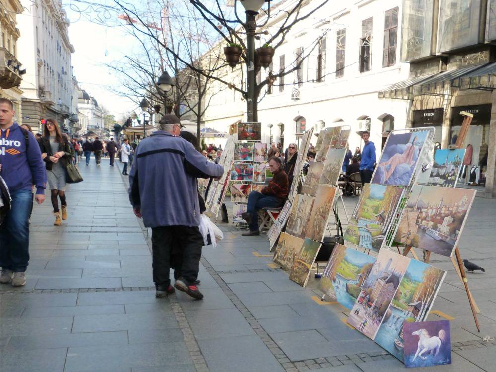 belgrado-citytrip-knez-mihailova-schilderijen